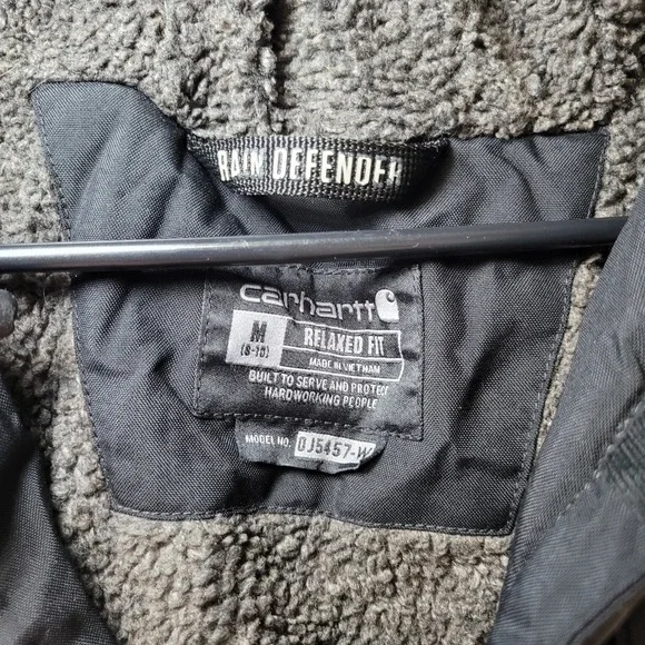 Carhartt Rain Defender Relaxed Fit Hooded Puffer Jacket Black OJ5457-W Womens M - Picture 5 of 10
